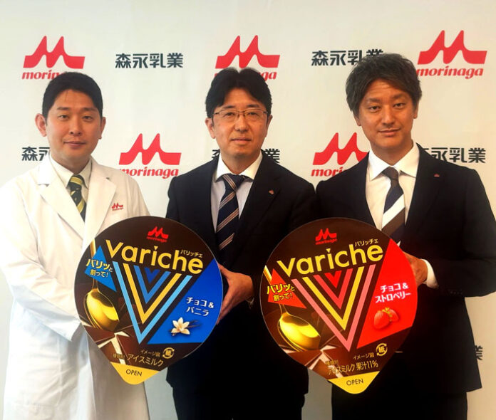 左から佐々木慶一マネージャー、迫口真輔部長、山本雄大マーケティング本部事業マーケティング部冷菓事業部マネージャー