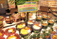 ライフ大井町トラックス店 即食ニーズに惣菜・寿司・おつまみ充実 世界の料理を集めた新コーナーも 「WORLD FOOD」コーナー