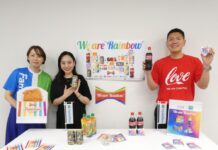 ファミマ起点に広がるLGBTQ理解促進の輪 コカ・コーラボトラーズジャパンら3社にキリンビールとブルックリン・ブルワリーが参画 左からファミリーマートの前田結実子氏、キリンビール兼ブルックリンブルワリー・ジャパンの山田あよん氏、CCBJIの林真伸氏