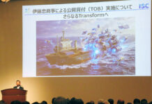 伊藤忠食品 完全子会社化でさらなる進化 強固なビジネスモデル構築 「東京藤友会」で岡本社長が方針 岡本均社長によるプレゼン