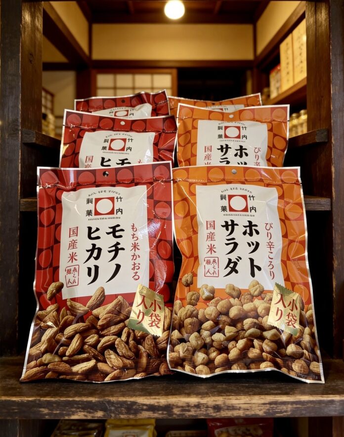 左から「モチノヒカリ」（53g）と「ホットサラダ」（54g）