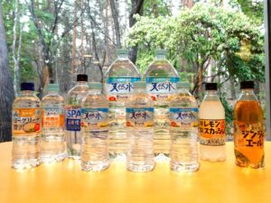 天然水南アルプス白州工場で製造されている商品群