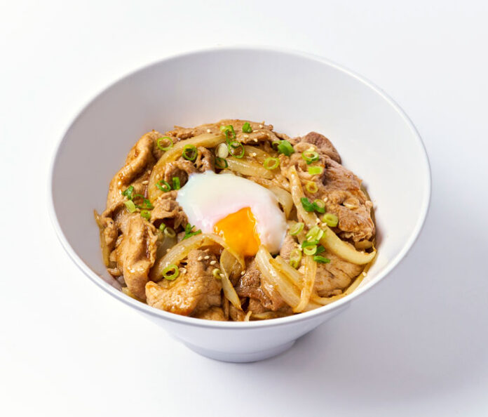 「豚肉の黄金さっぱり丼」など2品を提供