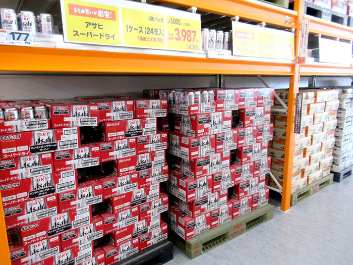 ビールはパレット陳列