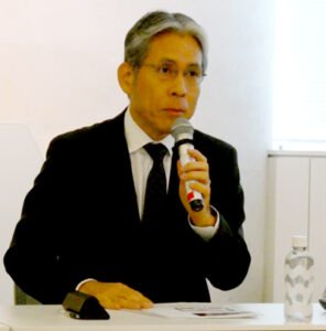 発表会に登壇した神谷歩常務