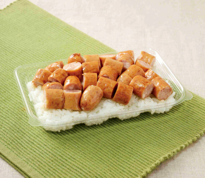 「一点突破すぎ！敷き詰めごはん てりやきソーセージ」（税込397円）