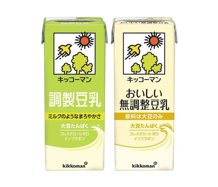 「キッコーマン豆乳 調製豆乳」と「同 無調整豆乳」