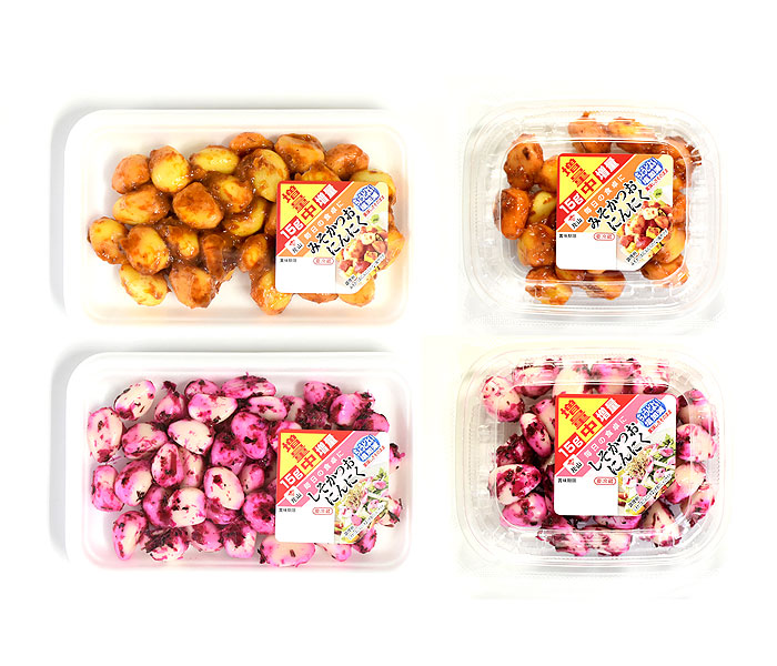 「みそかつおにんにく」と「しそかつおにんにく」