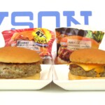 「盛りすぎ!肉厚チーズバーガー」(左) 「盛りすぎ!肉厚チーズバーガー」(左)